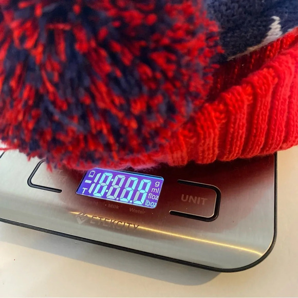 American Flag Red White and Blue Puff Ball Beanie One Size Olympics Gear - Picture 3 of 3